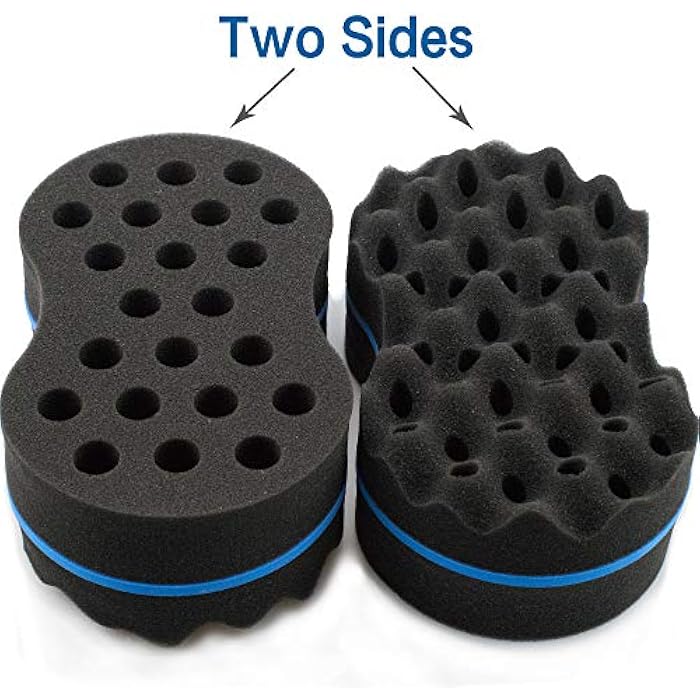MTWIST Hair Sponge Brush Two Sides Dread Dreading Wave ing Foam Afro Barber Curl Sponge for Women and Men Boy Girl Small and Big Holes 1 Pcs - Image 4